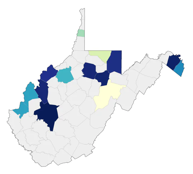Yellow-crowned Night Heron county map