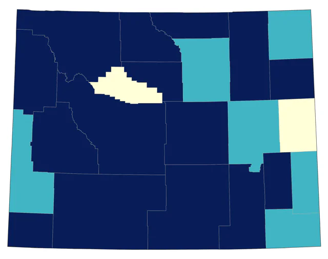 American Pipit county map