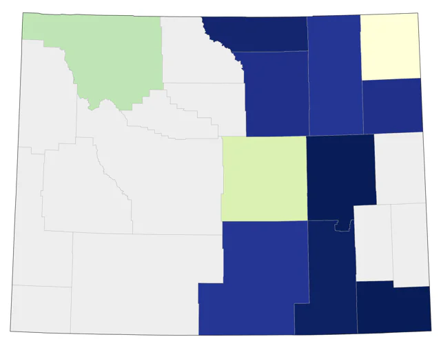 Baird's Sparrow county map
