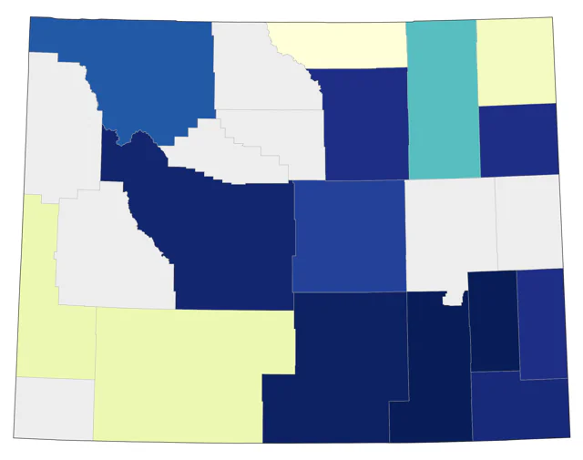 Black-throated Blue Warbler county map