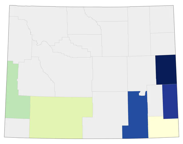 Black-throated Green Warbler county map