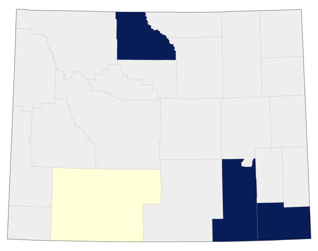 Blue-headed Vireo county map
