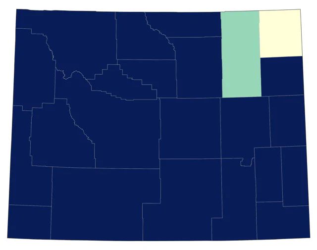 Common Goldeneye county map