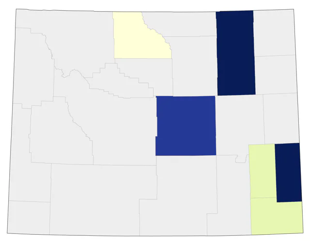 Eastern Warbling Vireo county map