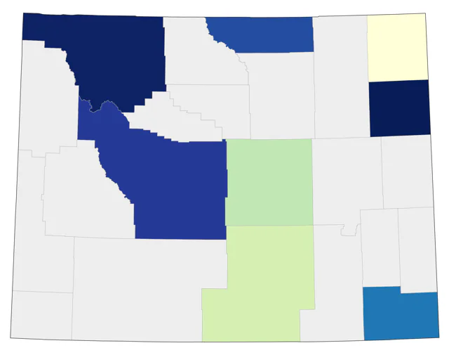 Painted Bunting county map
