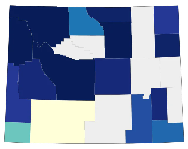 Red-necked Grebe county map