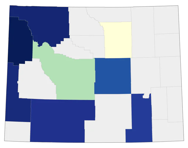 Red Phalarope county map