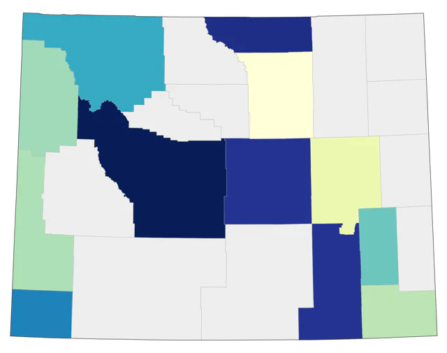 Scissor-tailed Flycatcher county map