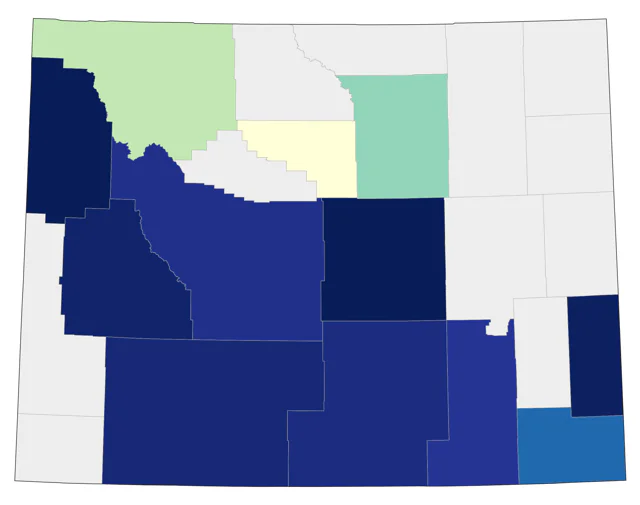 Short-billed Dowitcher county map