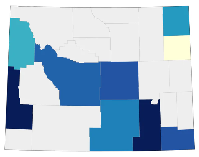 Western Bluebird county map