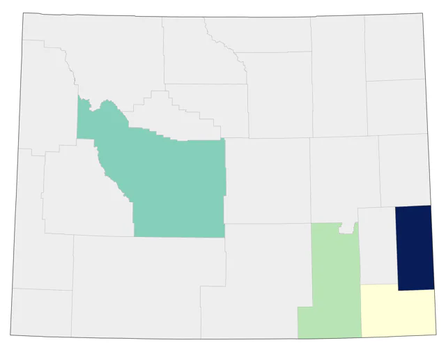 White-eyed Vireo county map