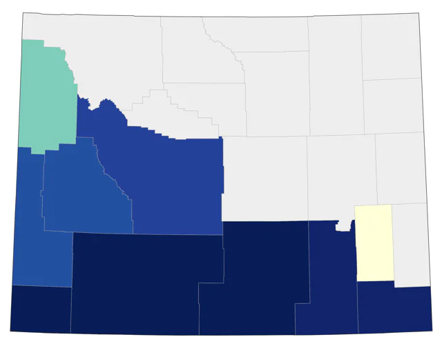 Woodhouse's Scrub-Jay county map