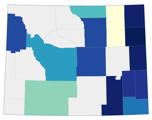 Yellow-billed Cuckoo county map