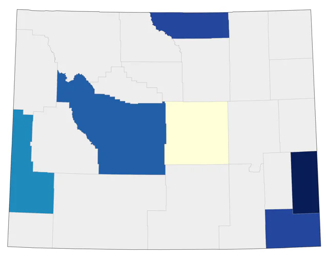 Yellow-throated Vireo county map